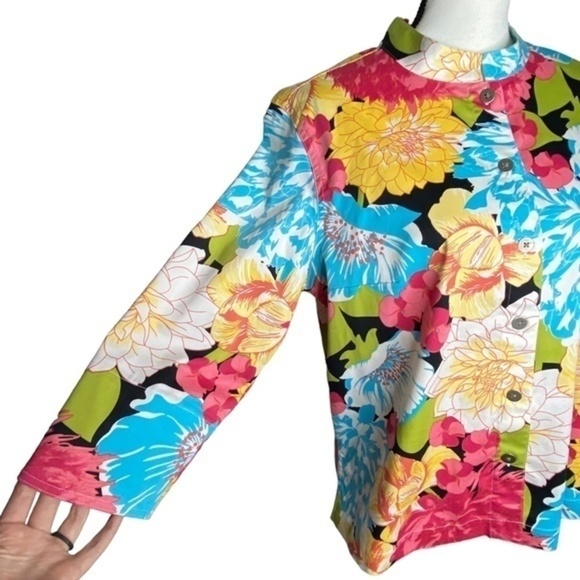 French Laundry Cardigan Top Floral Print Button Down Size Large - Picture 5 of 14